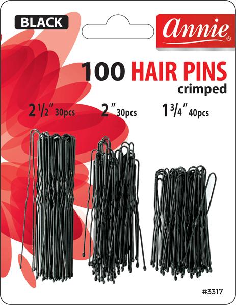 Annie Ball Tipped Assorted Hair Pins Black 100pcs