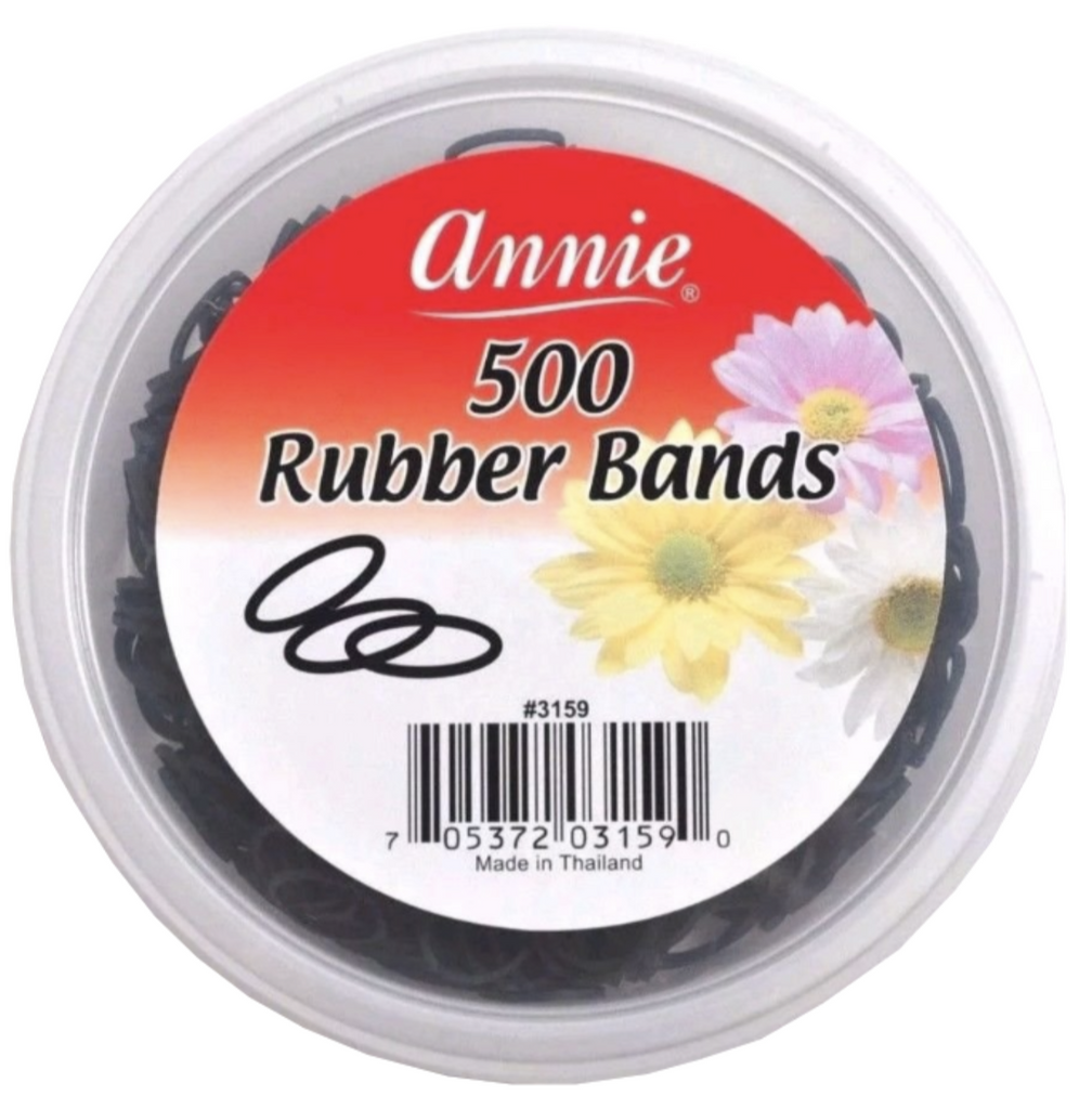 Annie Black Rubber Bands Hair Ties 500pcs