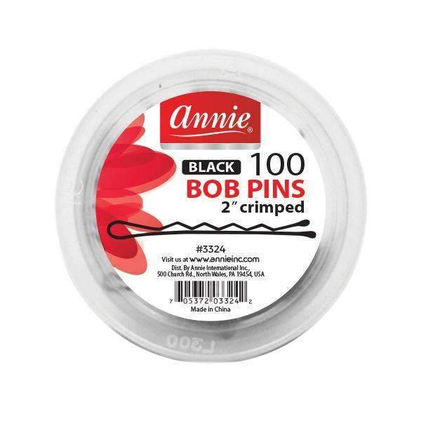 Annie 2" Crimped Hair Pins Black 100pcs
