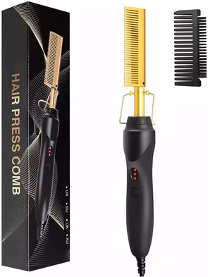 Ceramic Press Hot Comb Hair Straightener